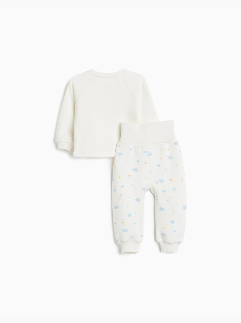 Pyjama en molleton gratté, mo fashion Beige - Kiabi