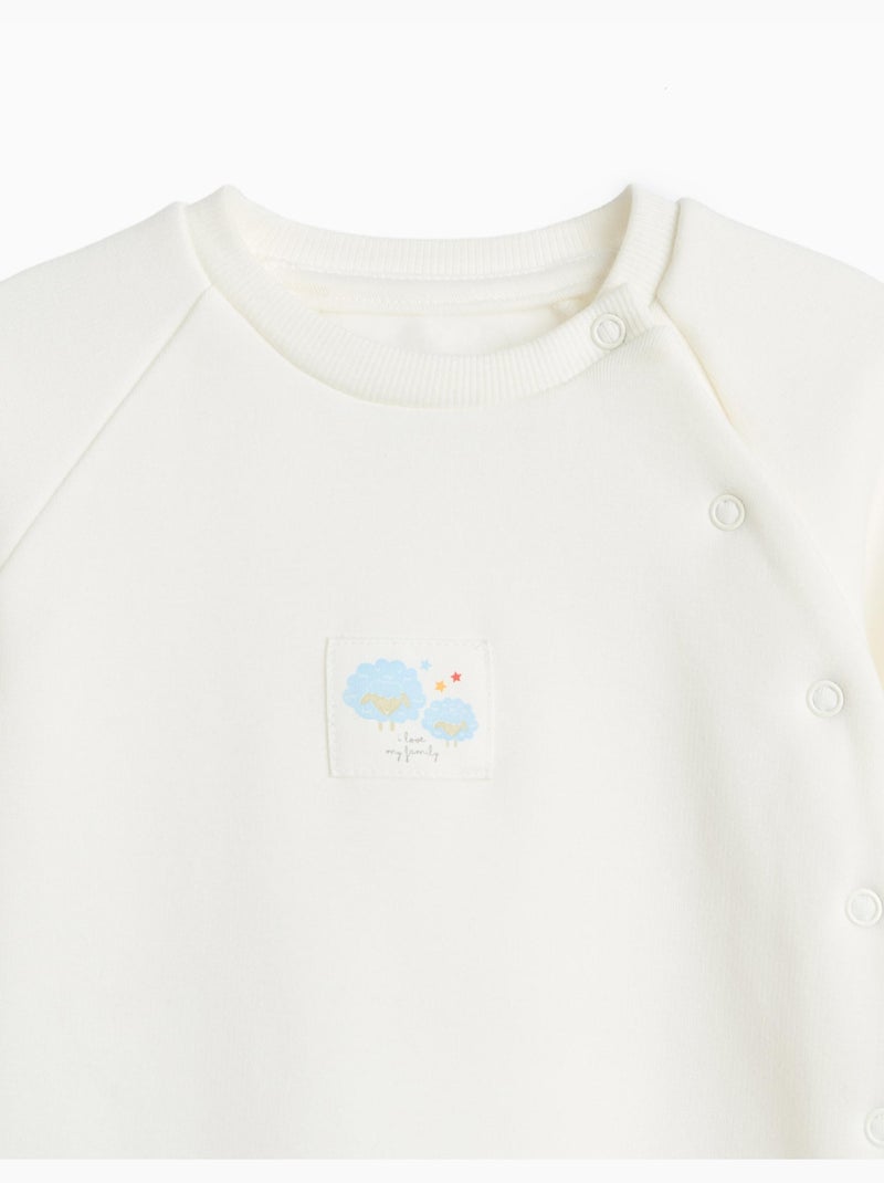 Pyjama en molleton gratté, mo fashion Beige - Kiabi