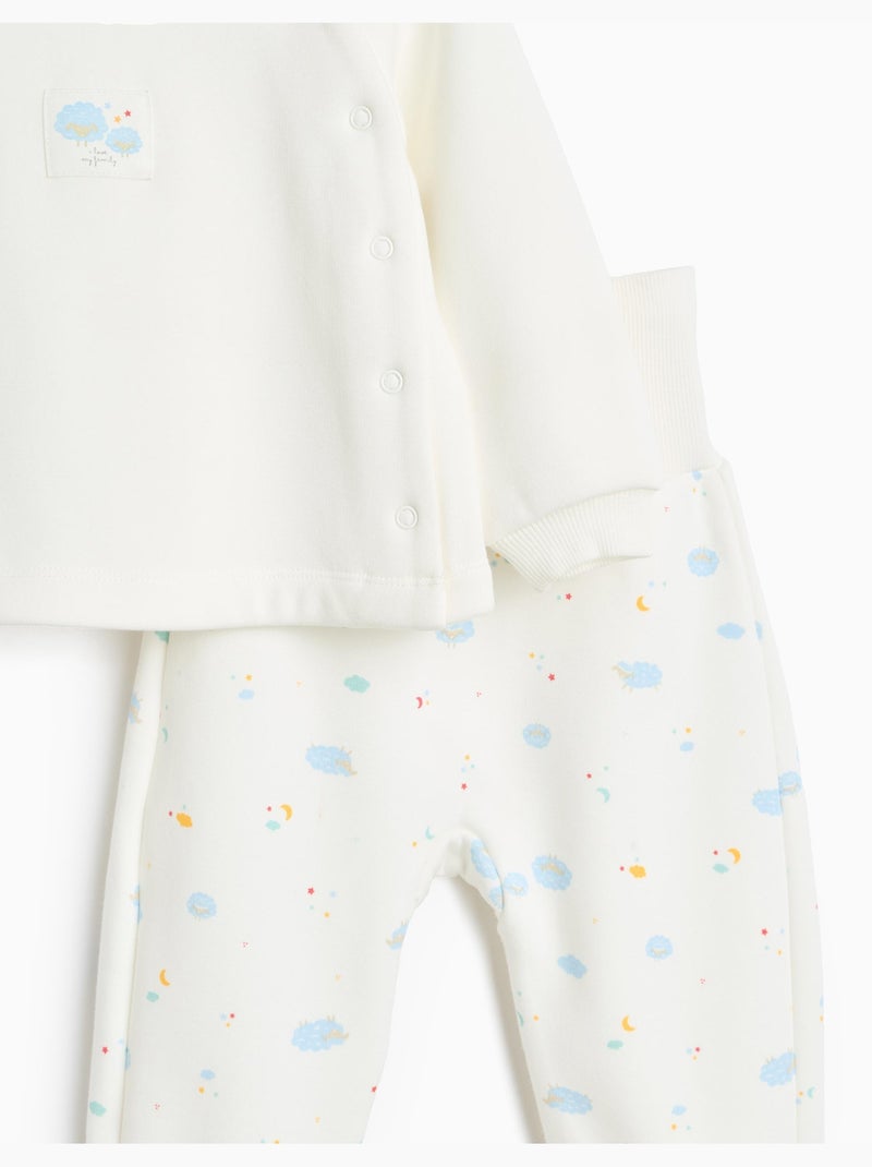 Pyjama en molleton gratté, mo fashion Beige - Kiabi