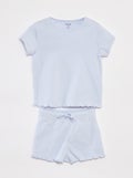 Pyjama en pointelle t-shirt + short - 2 pièces BLEU - Kiabi
