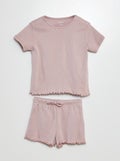 Pyjama en pointelle t-shirt + short - 2 pièces VIOLET - Kiabi