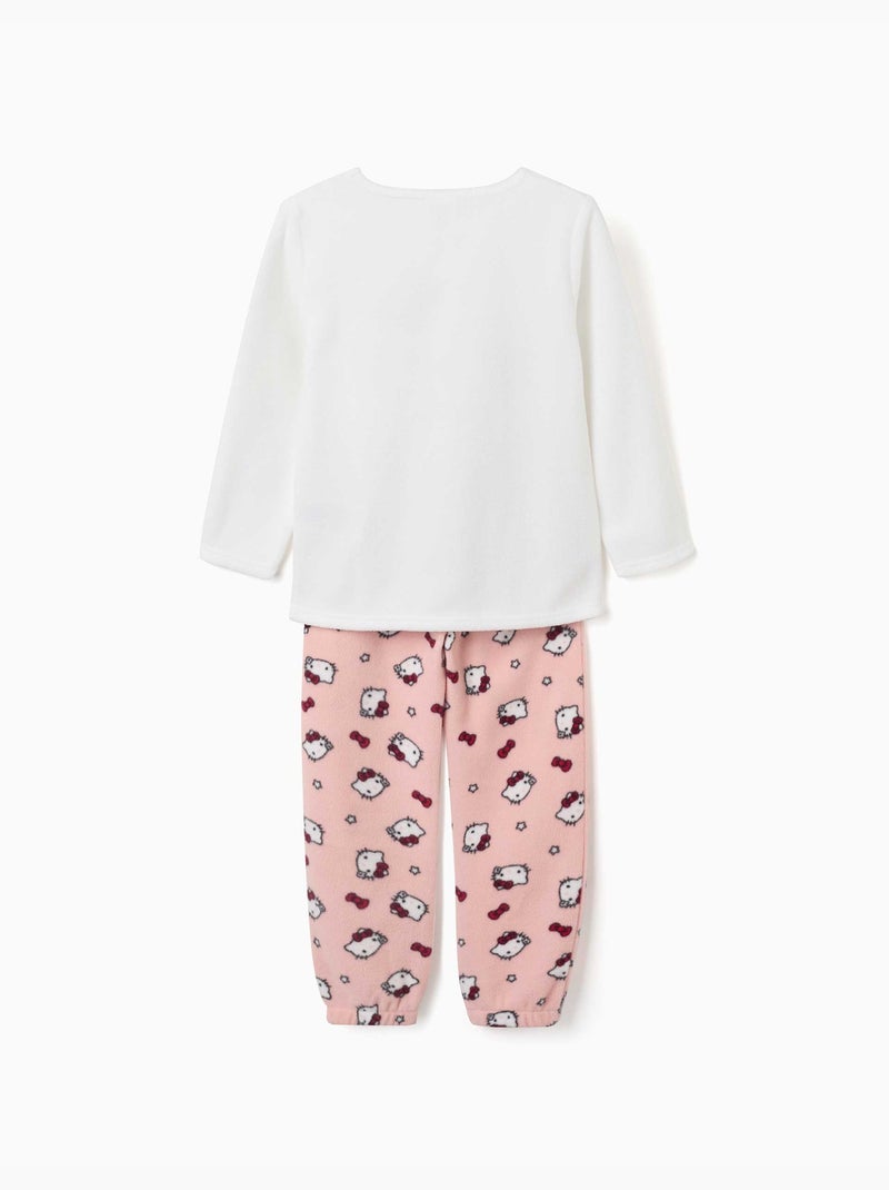 Pyjama en polaire avec broderie hello kitty Blanc - Kiabi