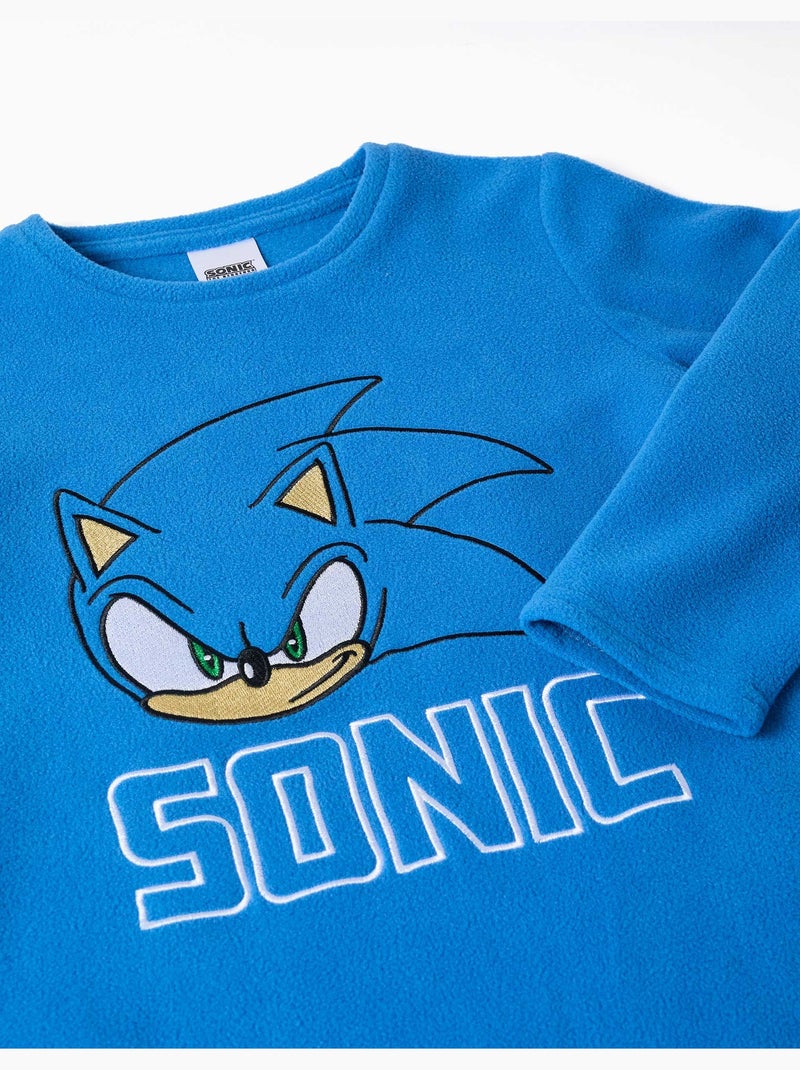 Pyjama en polaire avec broderie sonic Bleu Bleu - Kiabi