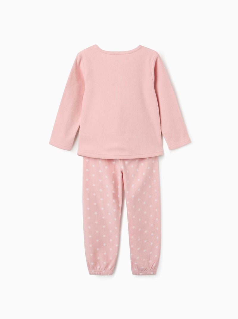 Pyjama en polaire avec étoiles brodées Rose clair - Kiabi