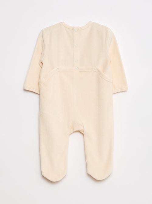 Pyjama en polaire avec pieds et animation devant - Kiabi