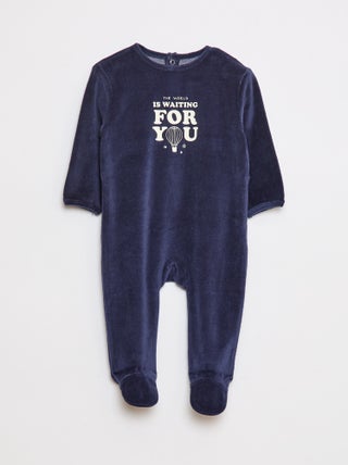 Pyjama en polaire avec pieds et animation devant