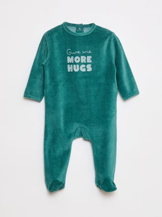 Pyjama en polaire avec pieds et animation devant