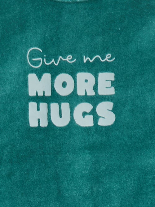 Pyjama en polaire avec pieds et animation devant - Kiabi