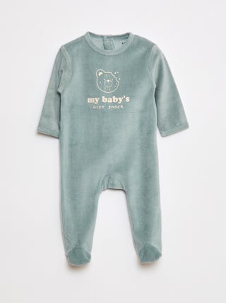 Pyjama en polaire avec pieds et animation devant