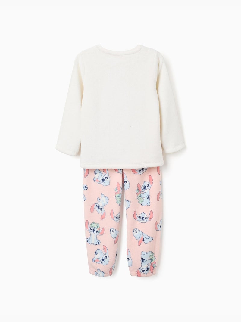 Pyjama en polaire corail à imprimé Stitch Blanc - Kiabi
