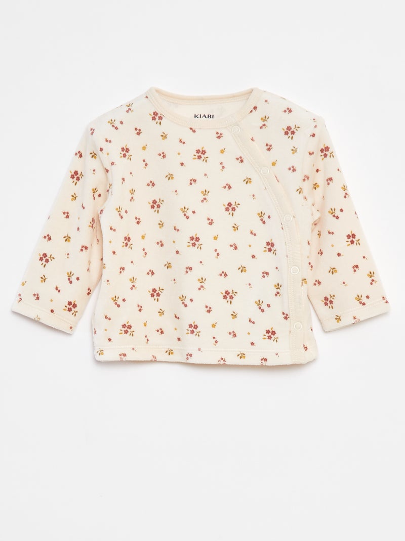 Pyjama en velours - 2 pièces Blanc - Kiabi