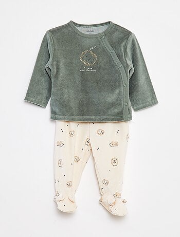 Pyjama en velours - 2 pièces