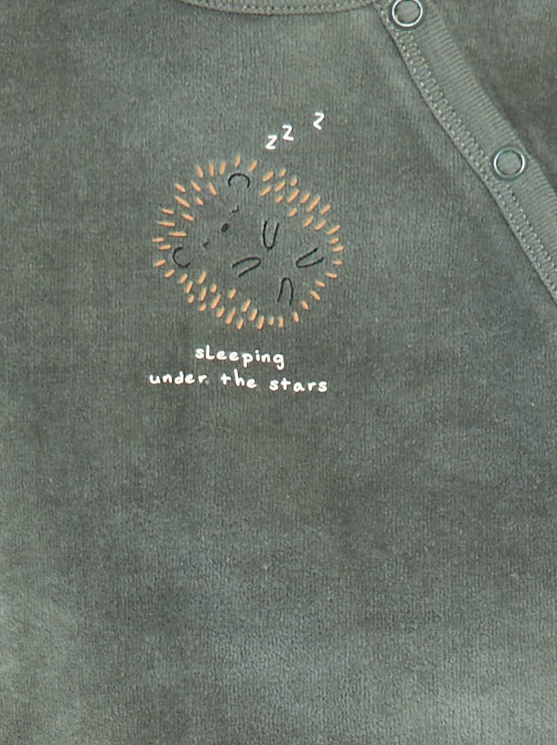 Pyjama en velours - 2 pièces Blanc - Kiabi