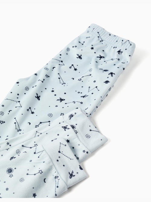 Pyjama en velours avec imprimé espace qui brille dans le noir - Kiabi
