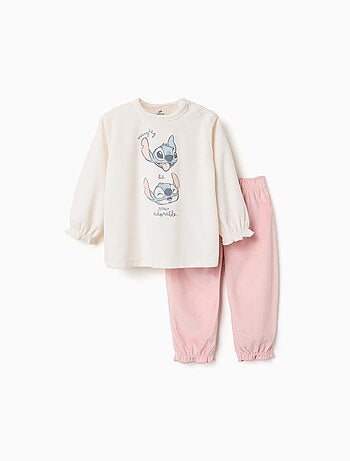 Pyjama en velours avec imprimé stitch