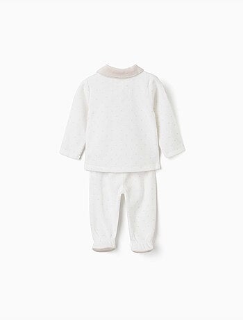 Pyjama en velours avec motif à pois