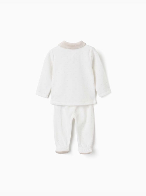 Pyjama en velours avec motif à pois - Kiabi
