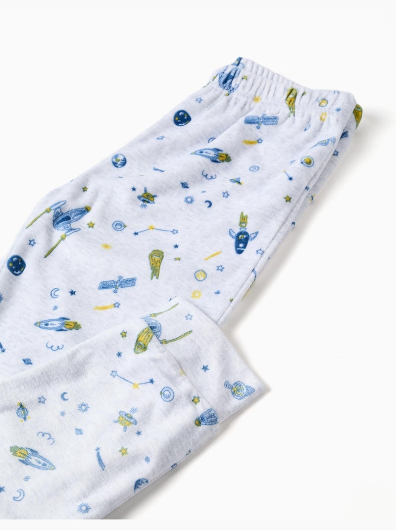 Pyjama en velours avec motif espace Jaune clair - Kiabi