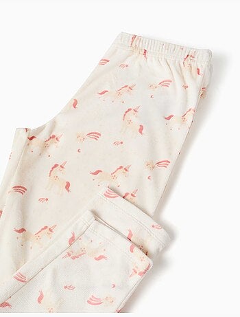 Pyjama en velours avec motif licorne et étoile