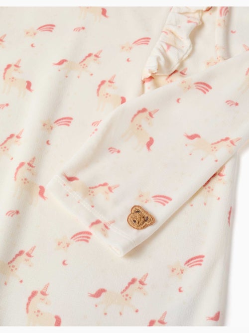 Pyjama en velours avec motif licorne et étoile - Kiabi