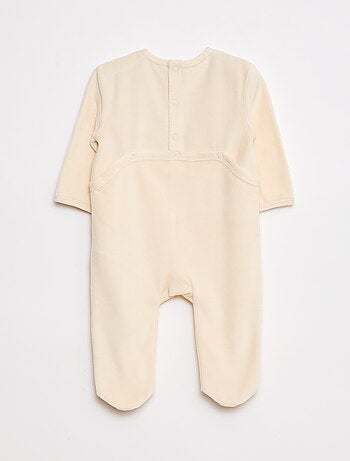Pyjama en velours avec pieds et animation devant