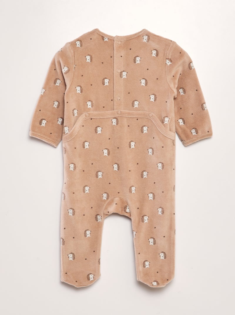 Pyjama en velours Beige - Kiabi