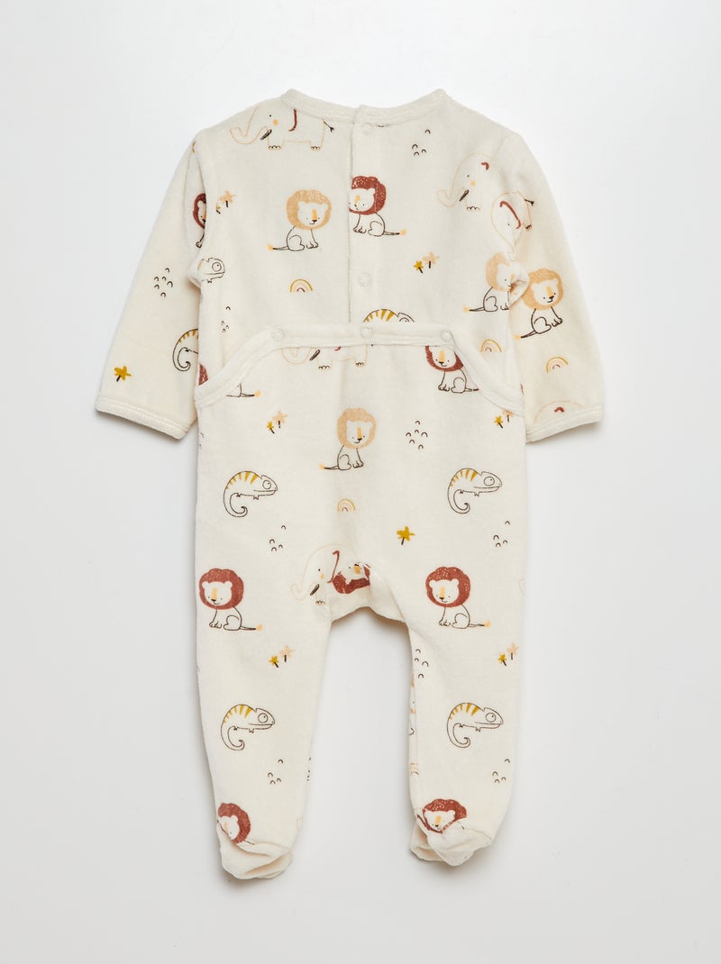 Pyjama en velours Beige - Kiabi