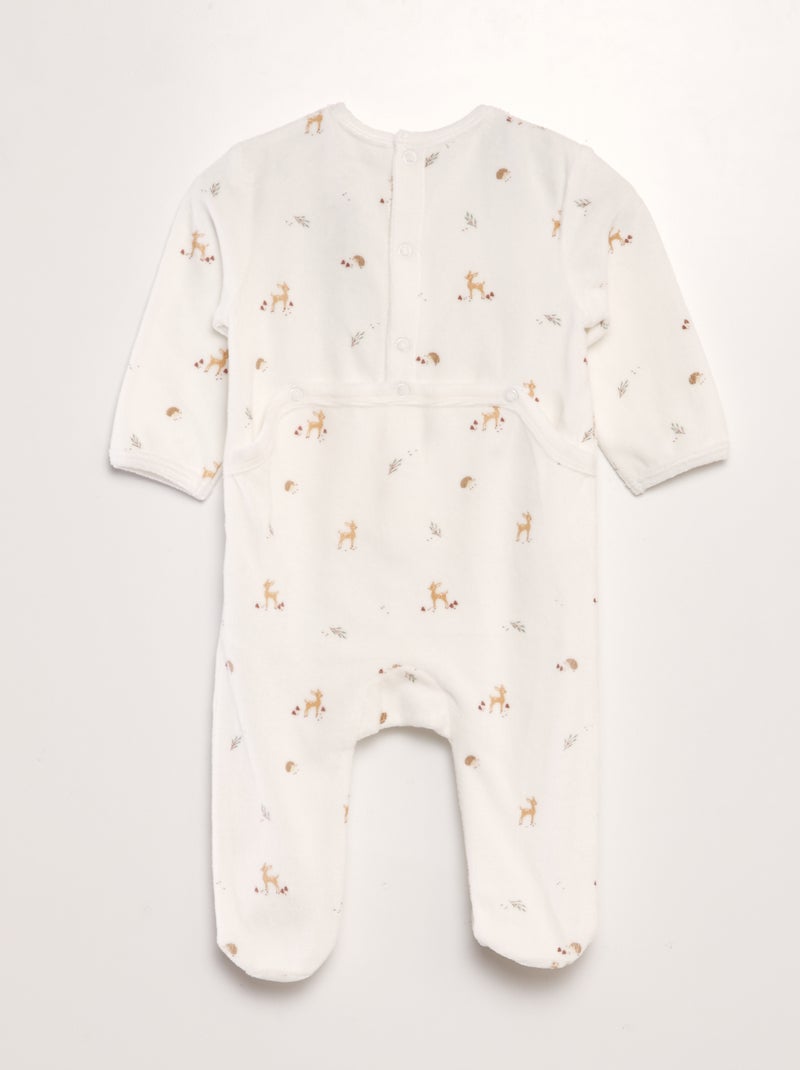 Pyjama en velours Blanc - Kiabi