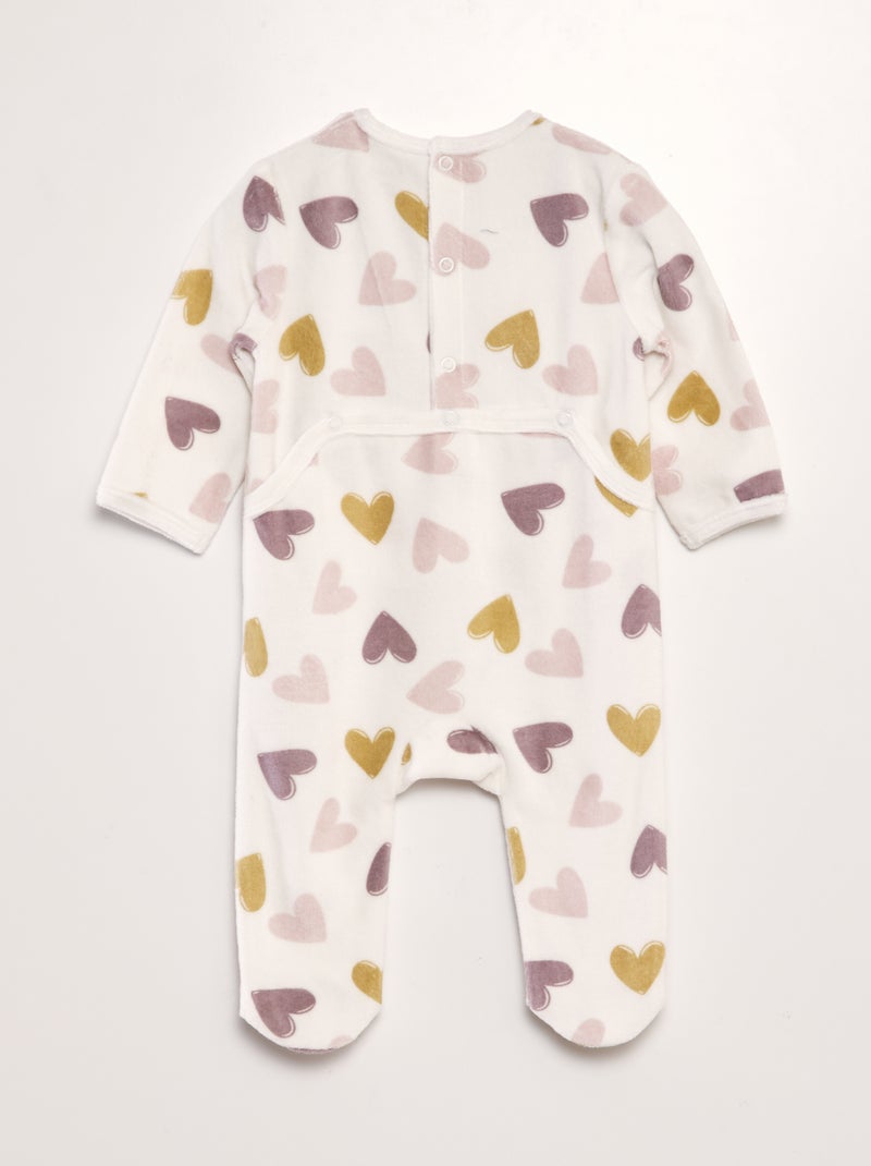 Pyjama en velours Blanc - Kiabi