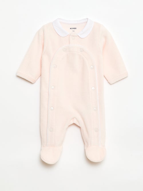 Pyjama en velours col claudine - Kiabi