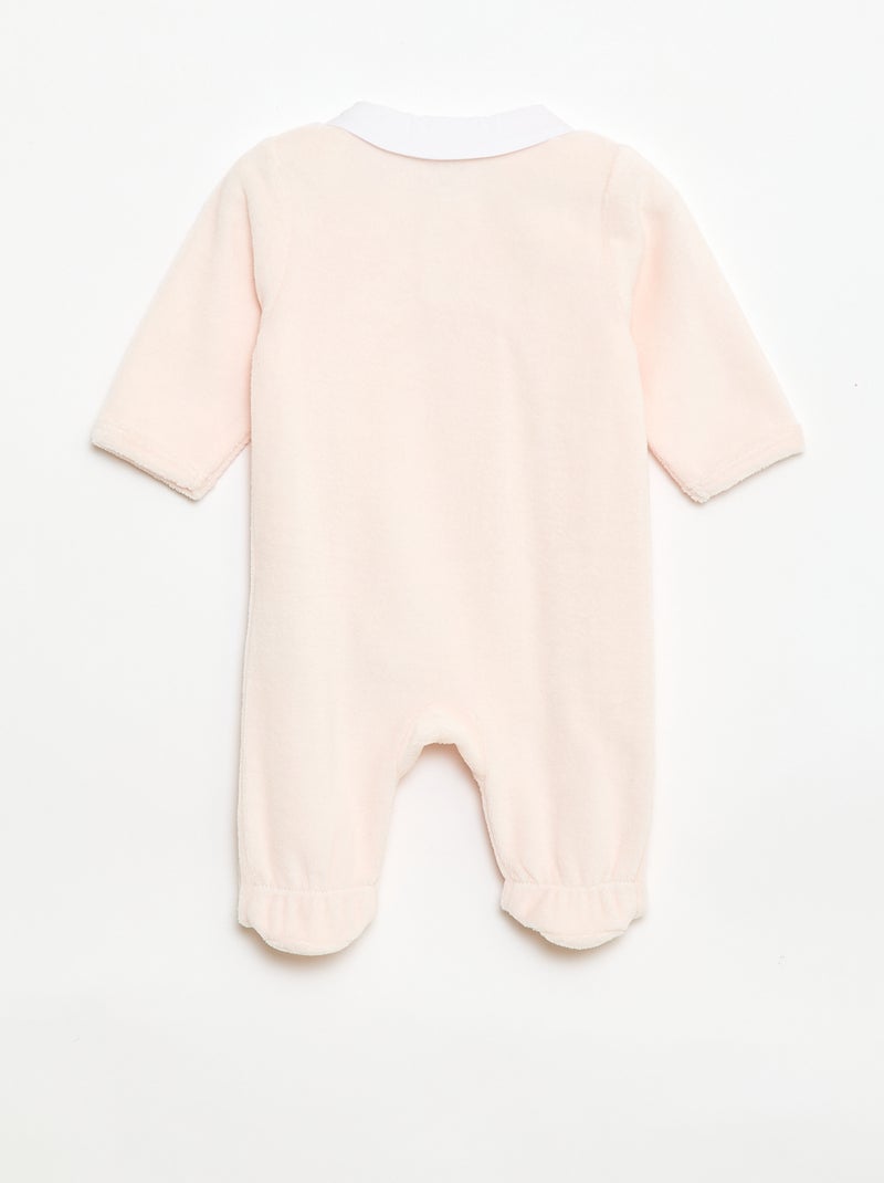 Pyjama en velours col claudine Rose - Kiabi