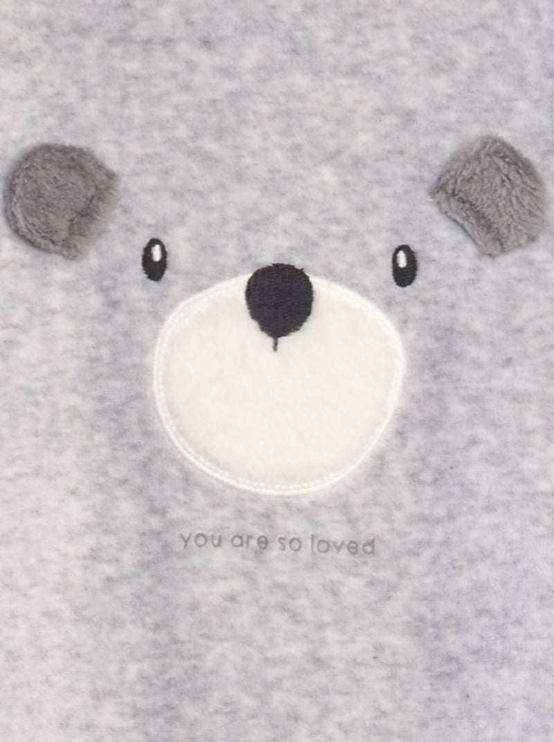 Pyjama en velours Gris - Kiabi