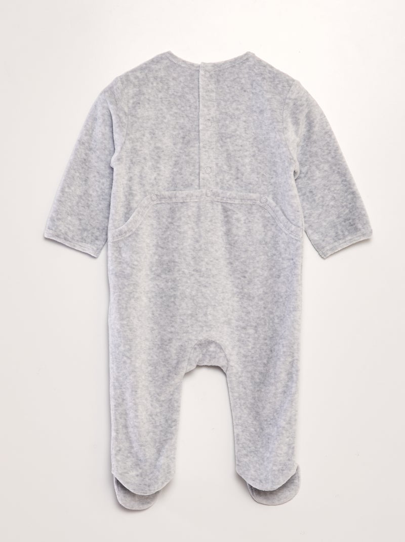 Pyjama en velours Gris - Kiabi