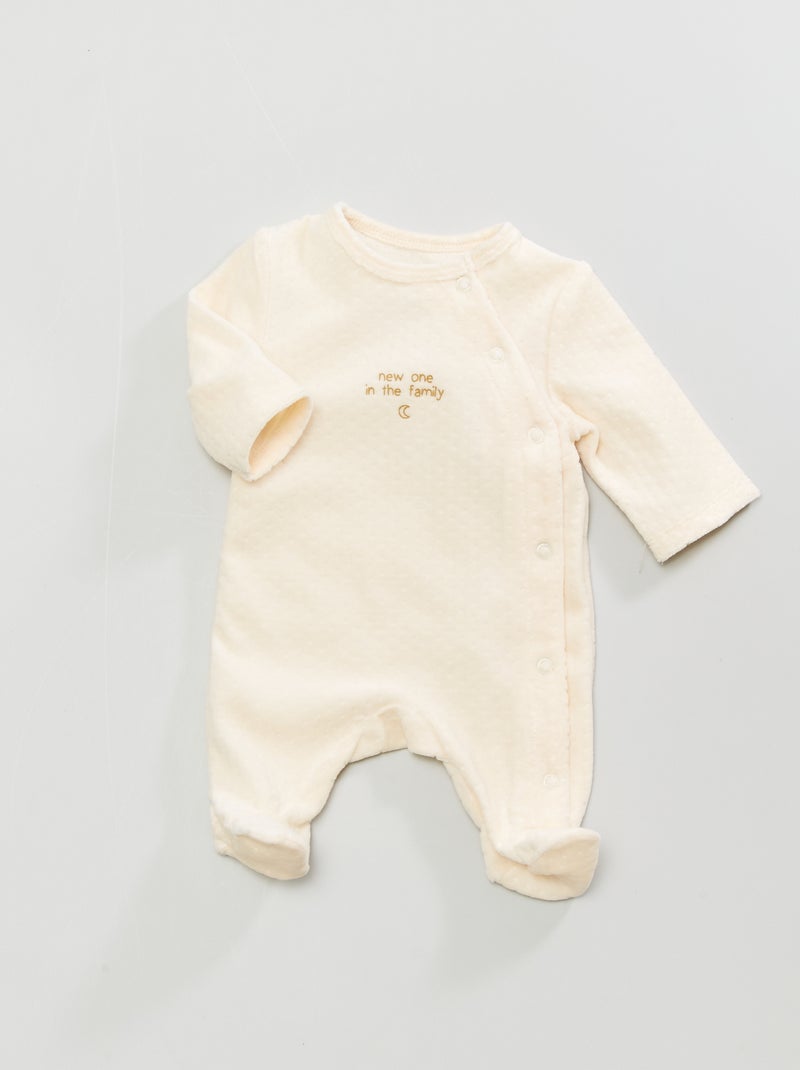 Pyjama en velours imprimé 'espace' Blanc - Kiabi
