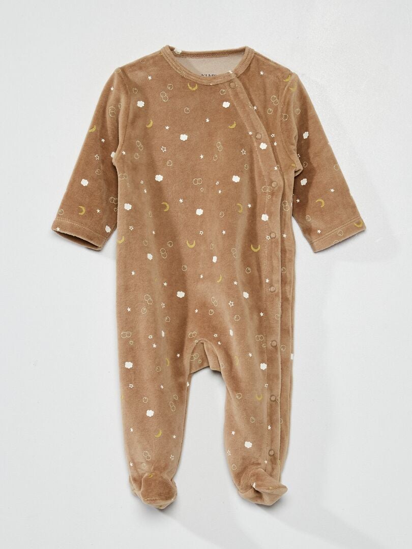 Pyjama en velours imprimé 'espace' Marron - Kiabi