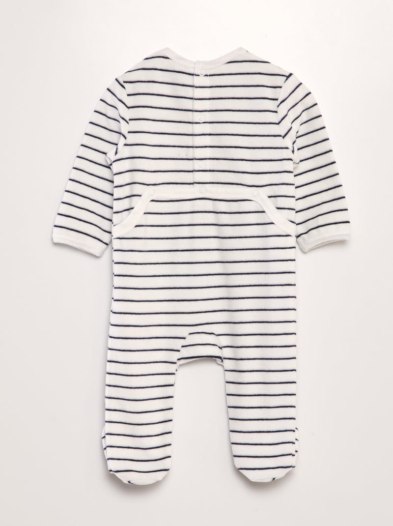 Pyjama en velours Noir et blanc - Kiabi