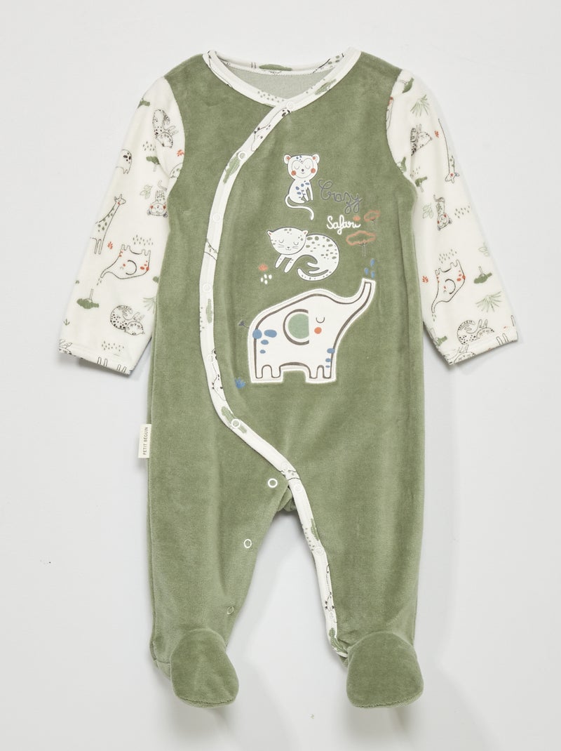 Pyjama en velours vert - Kiabi