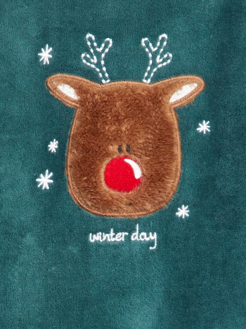 Pyjama en velours Vert - Kiabi