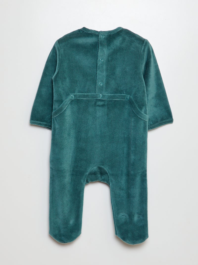 Pyjama en velours Vert - Kiabi