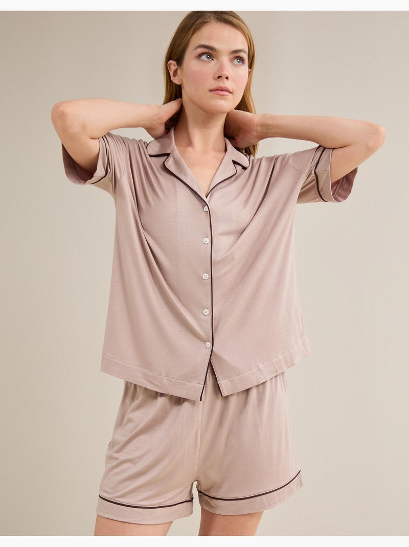 Pyjama en viscose, mo fashion Beige - Kiabi