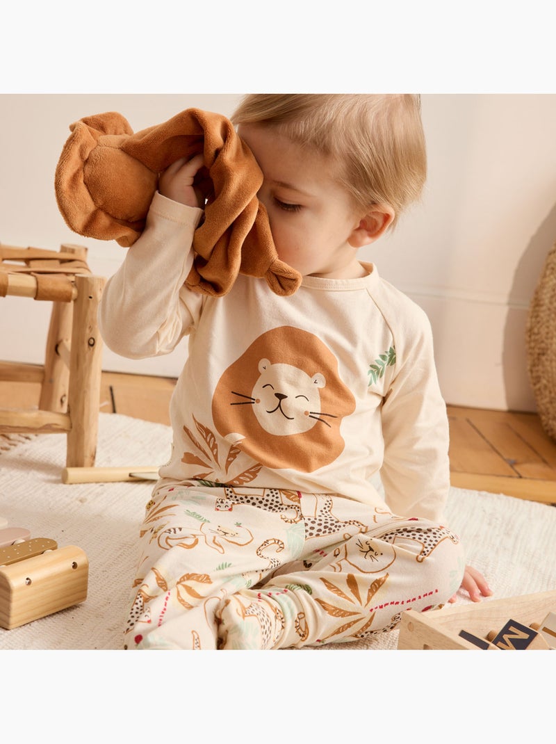Pyjama enfant 2 pièces à pieds retroussables tango Ecru - Kiabi