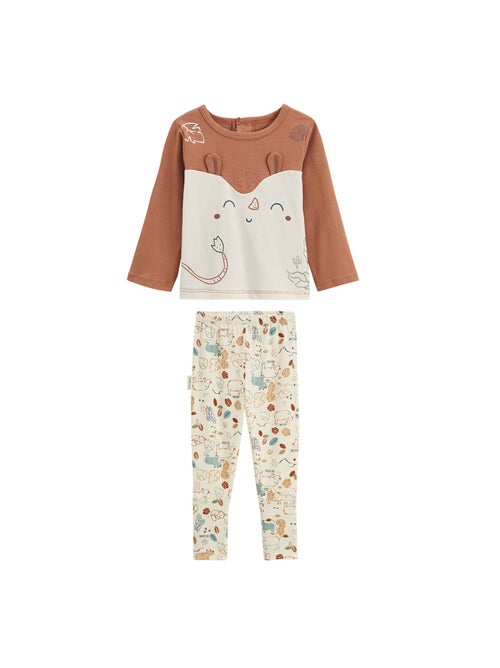 Pyjama enfant 2 pièces avec pieds retroussables kansas city - Kiabi