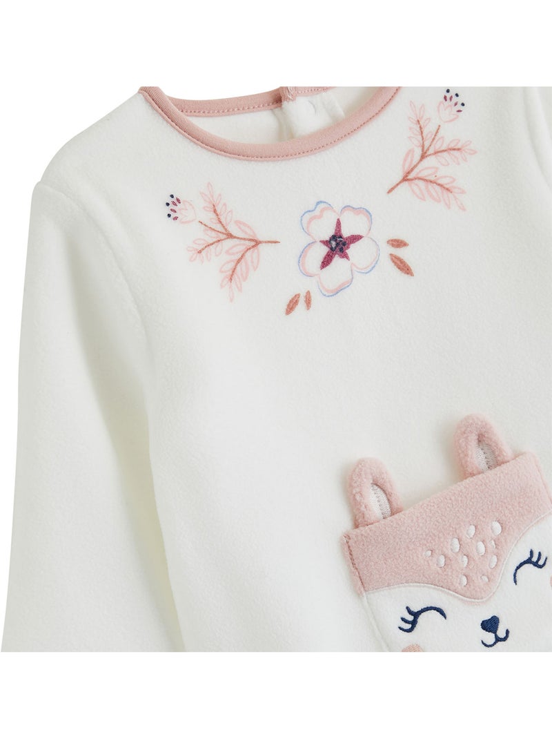 Pyjama enfant 2 pièces en polaire cléo Rose - Kiabi