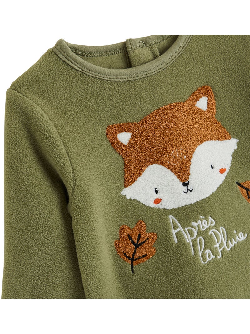 Pyjama enfant 2 pièces en polaire Ginkgo Vert - Kiabi