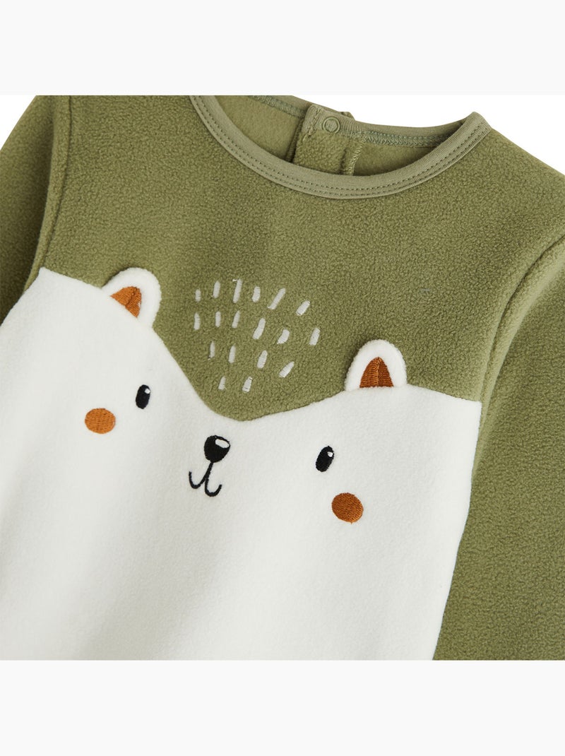 Pyjama enfant 2 pièces en polaire Ginkgo Vert - Kiabi