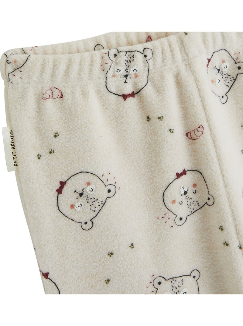 Pyjama enfant 2 pièces en polaire pistache Kaki - Kiabi