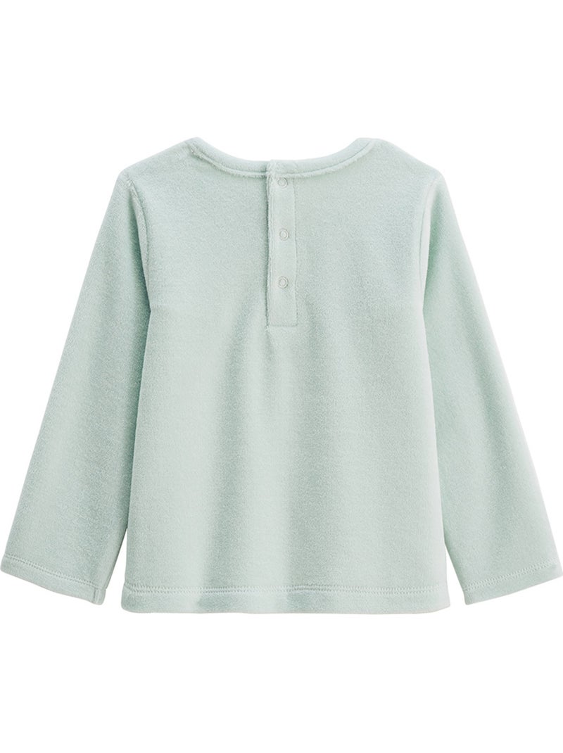 Pyjama enfant 2 pièces en velours à pieds retroussables Dina Bleu - Kiabi