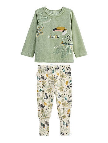 Pyjama enfant 2 pièces en velours avec pieds retroussables Boavista