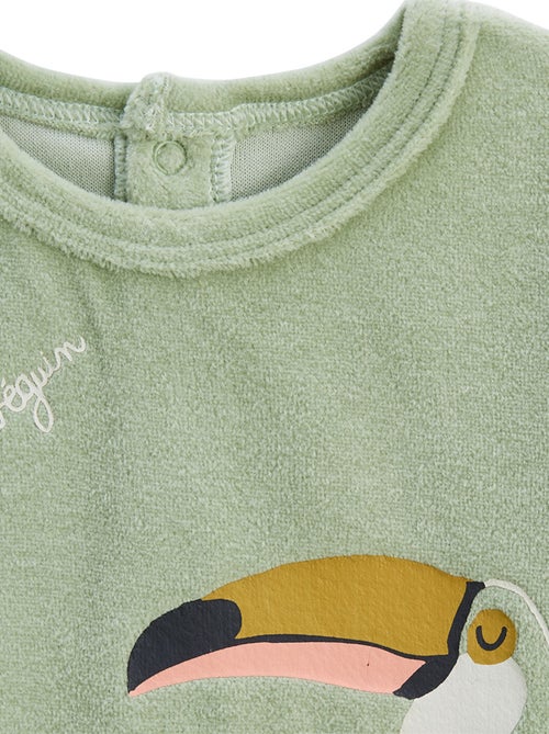 Pyjama enfant 2 pièces en velours avec pieds retroussables Boavista - Kiabi