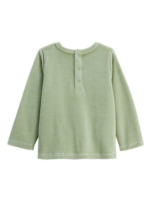 Pyjama enfant 2 pièces en velours avec pieds retroussables Boavista - Kiabi